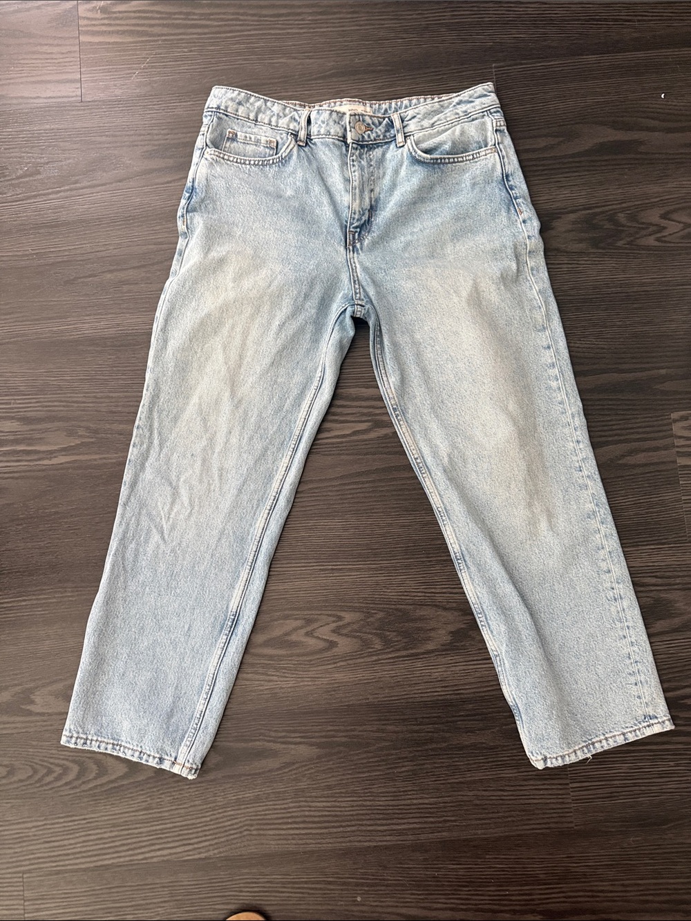 Mango Light Wash Blue Ankle Jeans